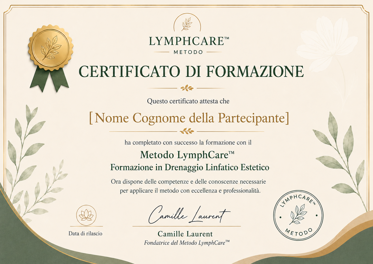 Certificato LymphCare™ drenaggio lipedema